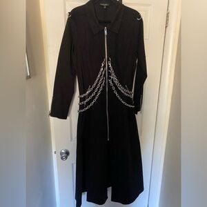 Dolls Kill Widow Chained Ribcage Trench Coat